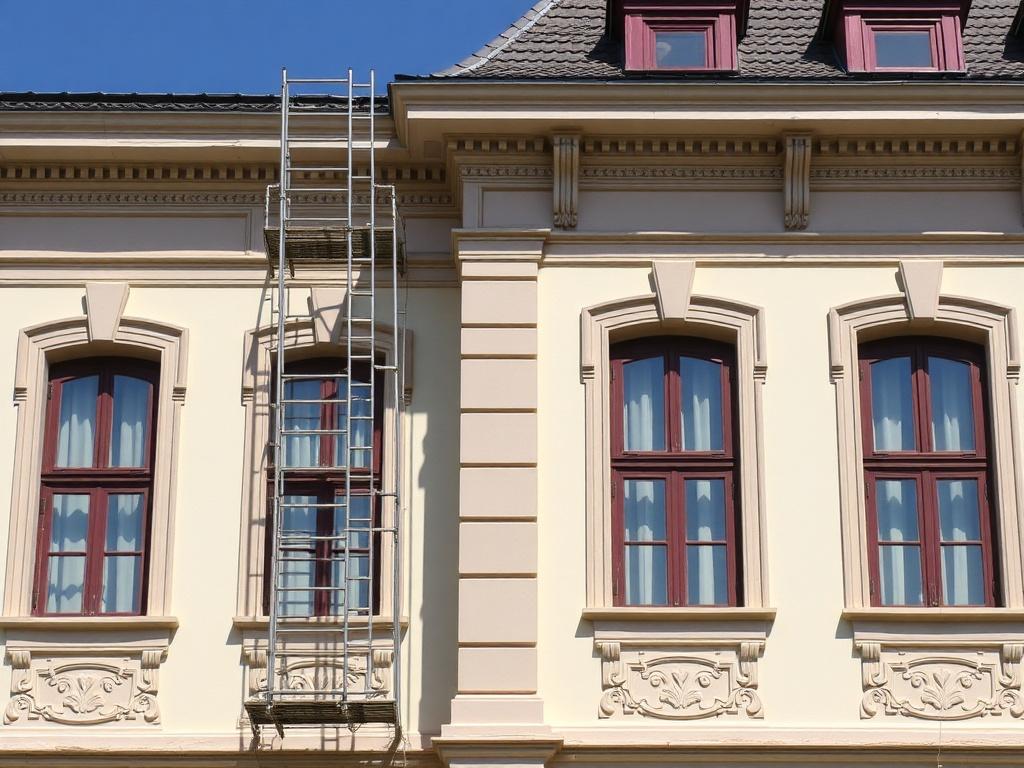 Detailní pohled na nátěr fasády cena práce (Mladá Boleslav). Materiály a technologie