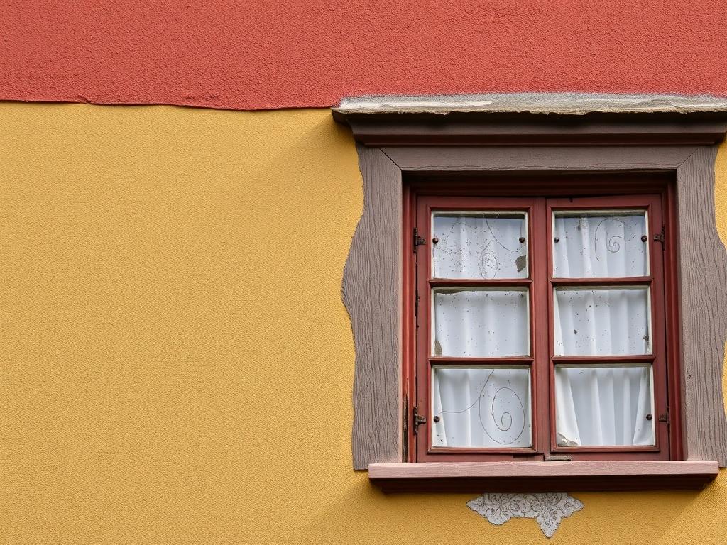 Detailní pohled na nátěr staré fasády (Brno). Barvy a styl ve výkladu brněnských fasád: praktické tipy