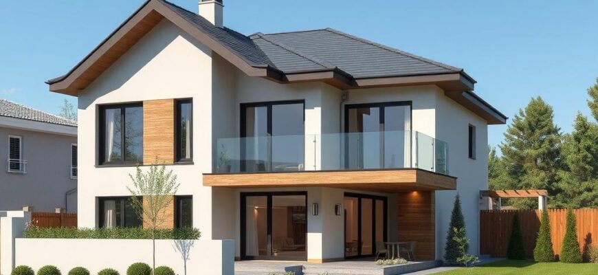 Detailní pohled na luxusní domy na klíč Prostějov