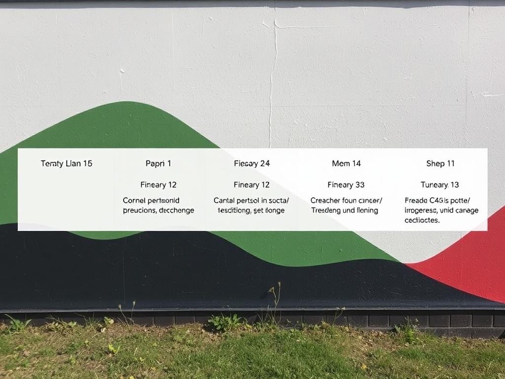 Rychlý návod k malování na venkovní zeď (Jablonec nad Nisou). Tabulka: Krátký časový harmonogram pro projekt na zeď