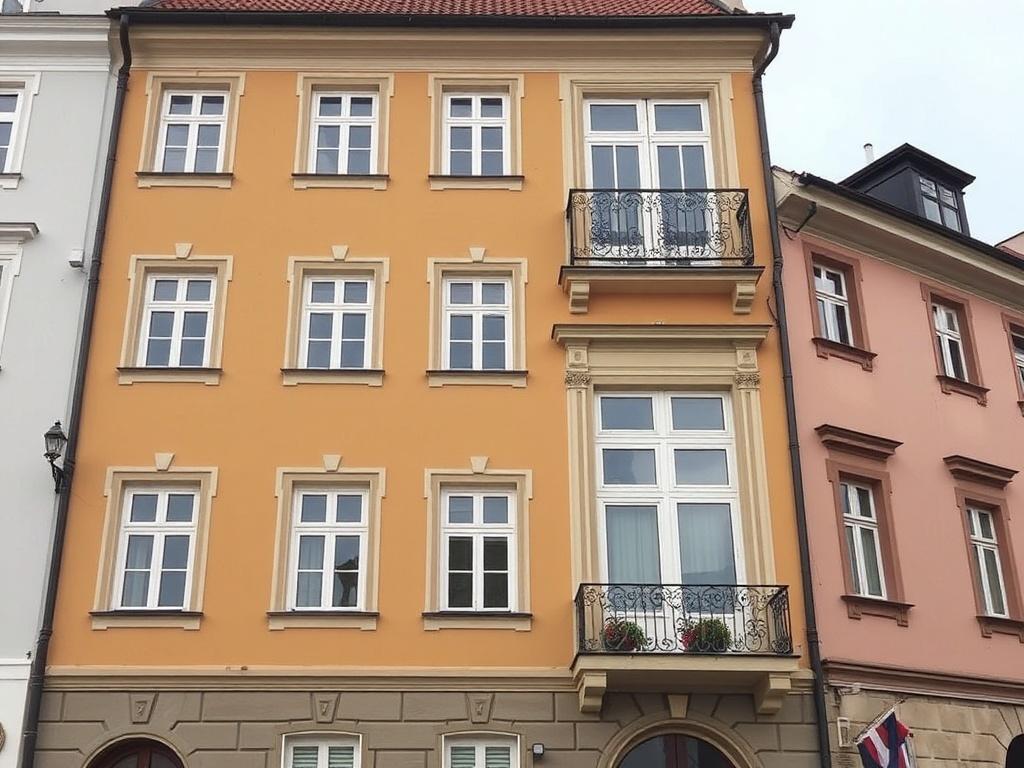 Detailní pohled na nátěr fasády cena (Přerov). Rozpočet a časový plán pro nátěr fasády v Přerově