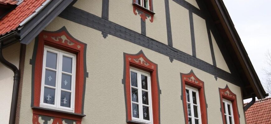 Detailní pohled na malování domu (Pardubice)