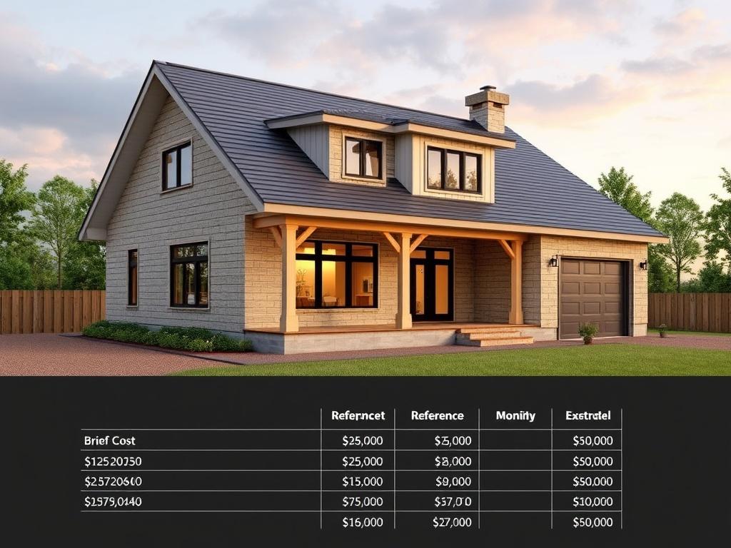 Detailní pohled na novy dum na klíč (Most). Krátká orientační tabulka nákladů