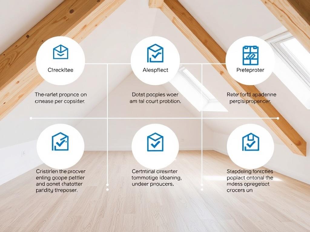 Postupy krok za krokem při půdní vestavby (Prostějov). Kontrolní soupis pro začátek