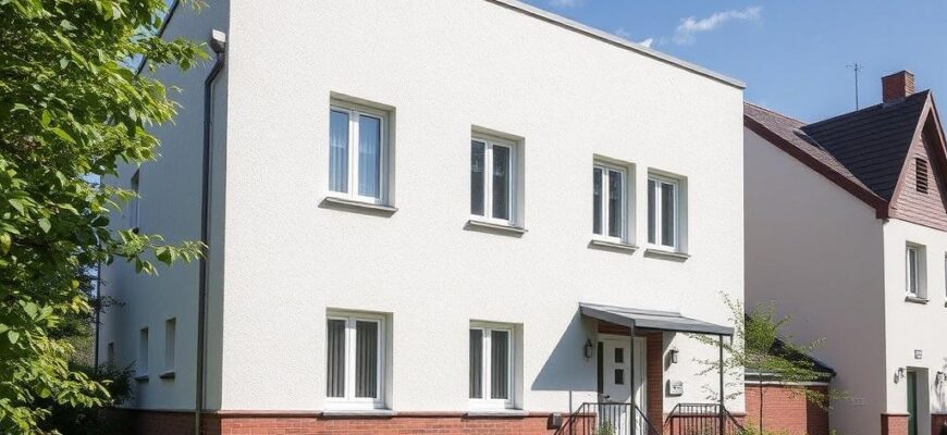 Detailní pohled na nátěr fasády ceník (Plzeň)