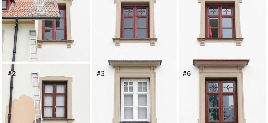 Postupy krok za krokem při nátěr staré fasády (Opava)