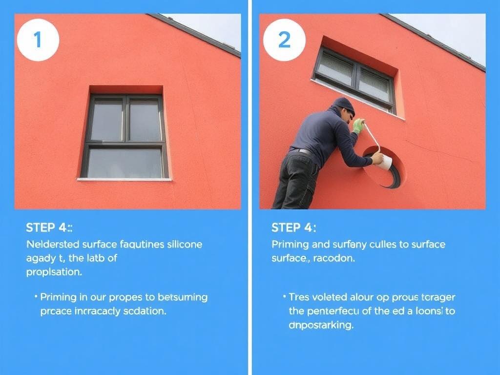 Postupy krok za krokem při silikonový nátěr fasády (Kladno). Krok 4: Penetrace a příprava podkladu