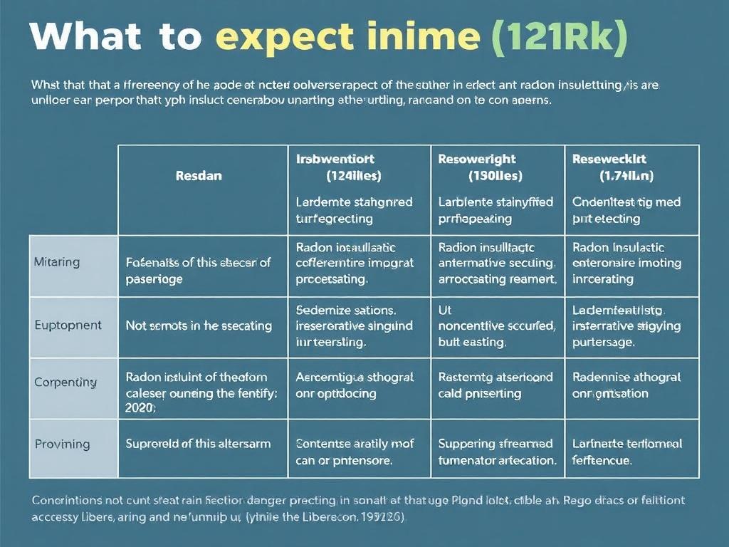 Co očekávat od izolace proti radonu (Liberec). Tabulka: Přehledný nástin postupu izolace proti radonu v Liberci