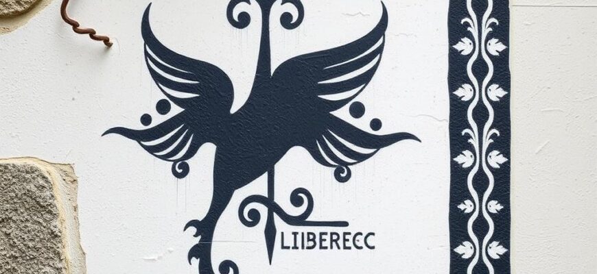 Detailní pohled na malování na venkovní zeď (Liberec)