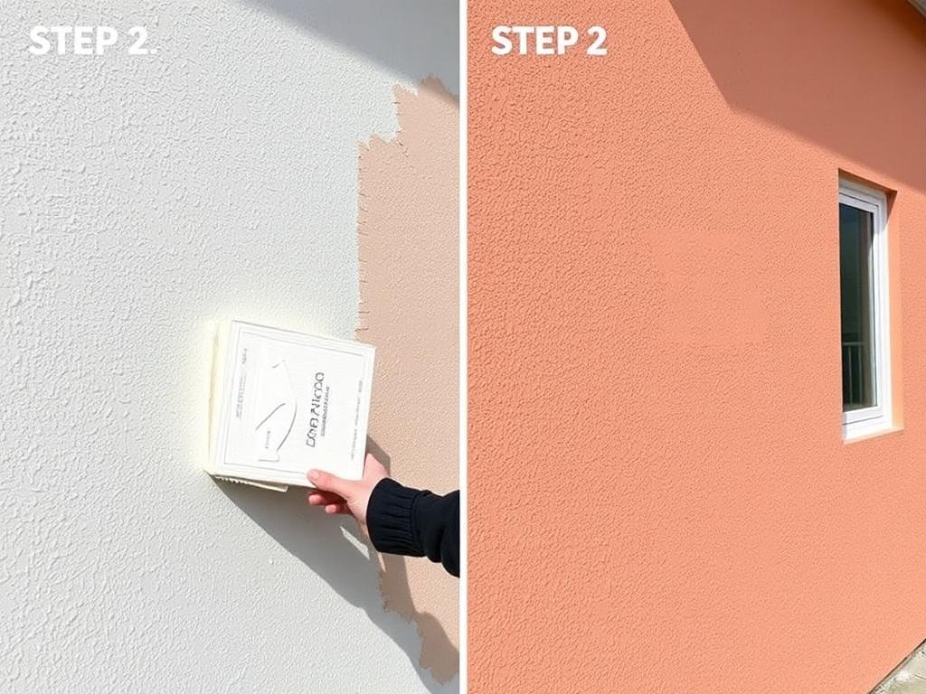 Postupy krok za krokem při malování na venkovní zeď (Opava). Krok 2: Příprava podkladu a penetrace