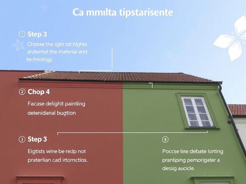 Postupy krok za krokem při cena nátěru fasády za 1 m² (Praha). Krok 3: Vyberte správný materiál a technologii