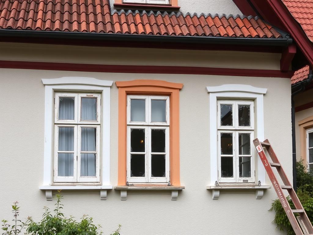 Detailní pohled na malování domu (Pardubice). Příběhy z praxe: zkušenosti malířů z Pardubic