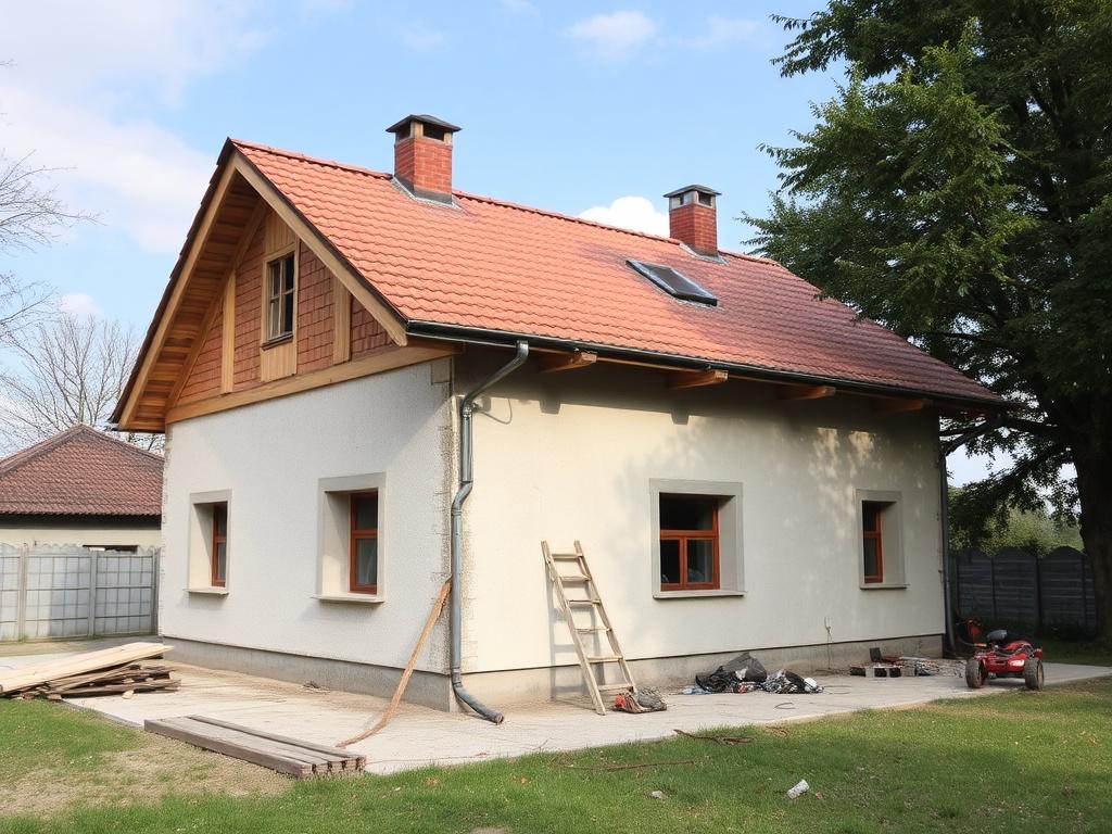 Postupy krok za krokem při úpravy rd (Frýdek-Místek). Krok 1: příprava staveniště a bourací práce