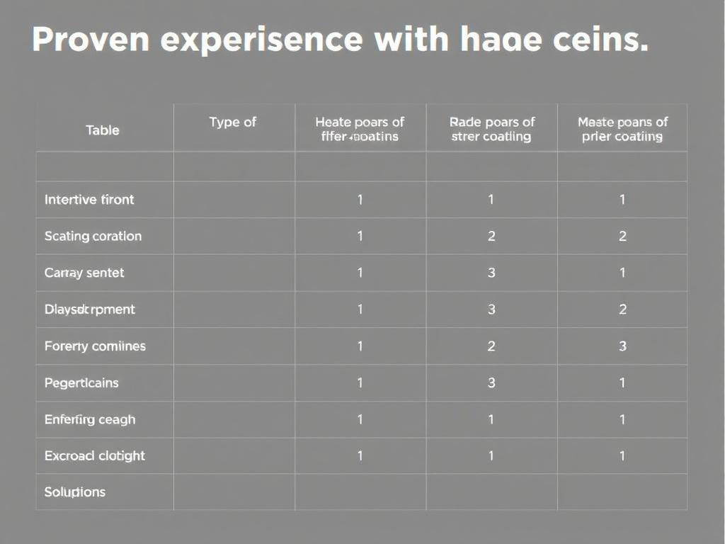 Ověřené zkušenosti s nátěry do exteriéru (Havířov). Tabulka: Přehled typů nátěrů a jejich vlastností